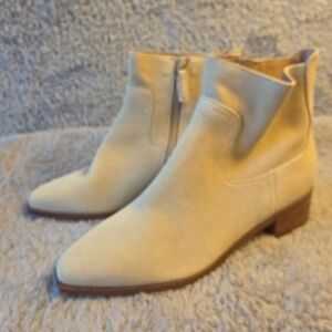 Cole Haan Women's Grand Ambition Suede Leather Ankle Booties Cream Sizes 7 & 7.5
